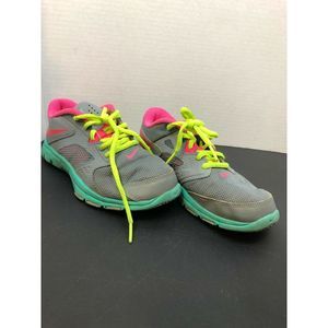 NIKE Training Kids Youth Shoes Gray/teal/Pink 3.5